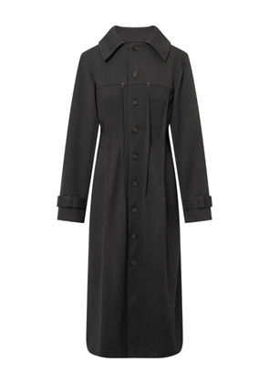 Elena Velez pleated button-fastening coat - Black