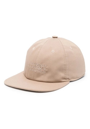 MM6 Maison Margiela signature-numbers embroidered cap - Neutrals