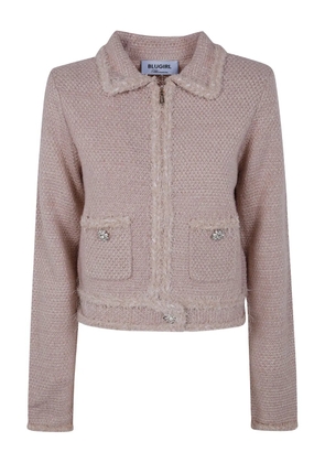 Blugirl crystal-embellished tweed cardigan - Pink