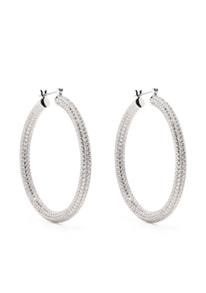 Luv Aj large rhinestone hoop earrings - Silver