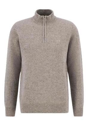 Barbour half-zip speckled sweater - Neutrals