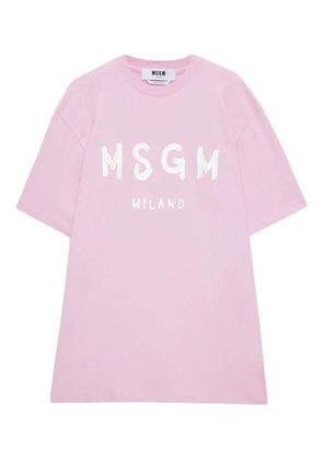 MSGM logo-print dress - Pink