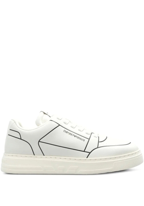 Emporio Armani outline-print sneakers - White