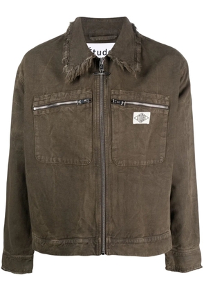 Études Studio unfinished-effect zip-up jacket - Brown