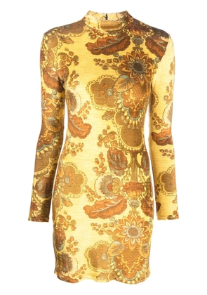 Kwaidan Editions all-over graphic-print dress - Yellow
