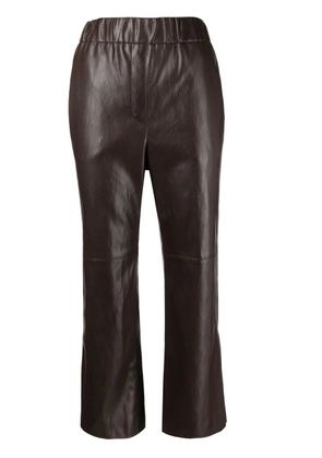 Goen.J high waist cropped trousers - Brown