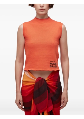 Osklen double-face raw-edge tank top - Orange