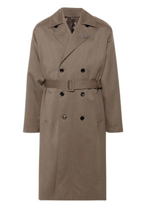 Lardini brooch-detail coat - Brown