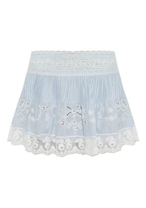 LoveShackFancy Levant lace-trim mini skirt - Blue