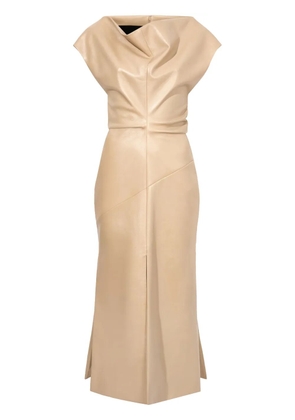 Proenza Schouler Rosa off-shoulder leather dress - Neutrals