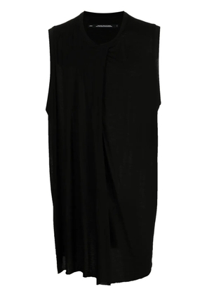 Julius sleeveless long-length T-shirt - Black
