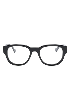 Gucci Eyewear logo engraved wayfarer-frame glasses - Black