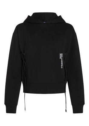 Karl Lagerfeld Jeans lace-up detail hoodie - Black
