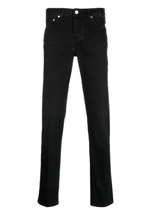 Barba slim-cut logo-patch trousers - Black