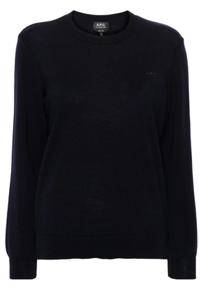 A.P.C. embroidered-logo sweater - Blue