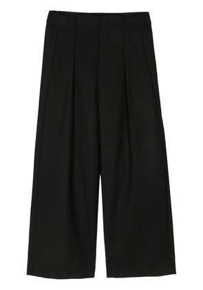 Attachment wide-leg pleated trousers - Black