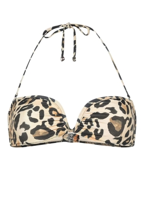 Nanushka leopard-print bikini top - Neutrals