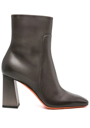 Santoni 90mm leather ankle boots - Grey