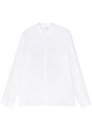 Transit ribbed-band collar linen shirt - White