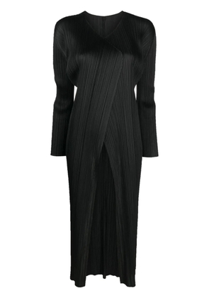 Pleats Please Issey Miyake Monthly Colors plissé single-breasted coat - Black