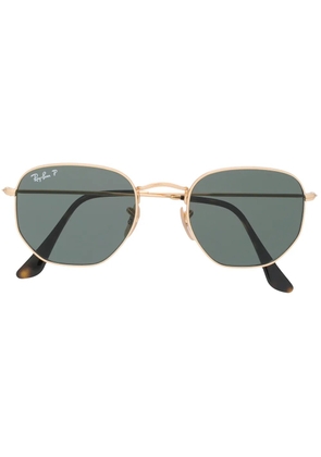 Ray-Ban hexagonal frame polarised sunglasses - Gold