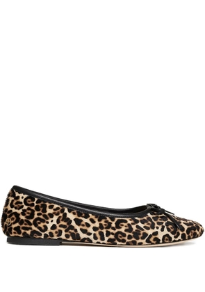 ANINE BING Jamie leopard-patterm flats - Brown