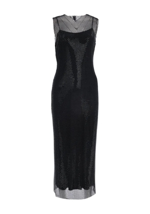 Alberta Ferretti mesh-paneled midi dress - Black