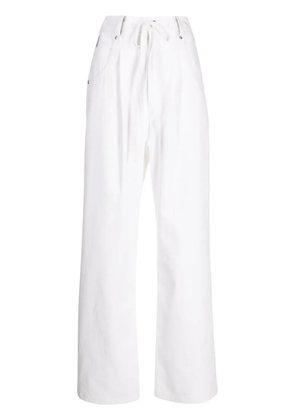 Goen.J contrasting-panel wide-leg trousers - White