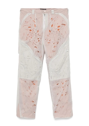 JUNTAE KIM lasered-petals trousers - Grey