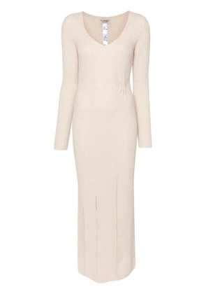 TWINSET brooch-detail maxi dress - Neutrals