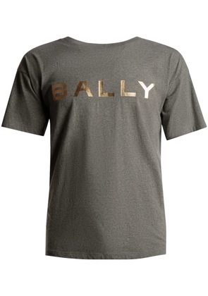Bally logo-flocked organic cotton T-shirt - Grey