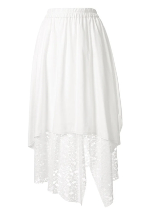 Goen.J overlay mesh lace skirt - White