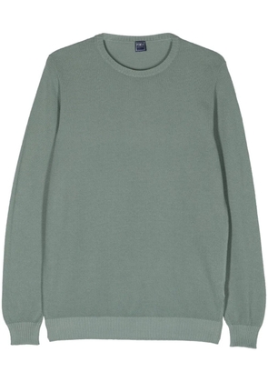 Fedeli honeycomb-knit cotton jumper - Green