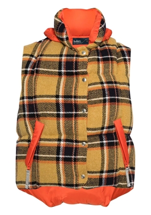 Kolor checked puffer gilet - Orange