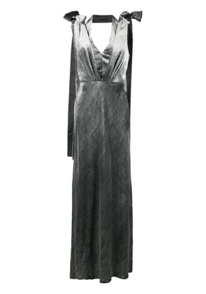 Alberta Ferretti V-neck velvet gown - Silver