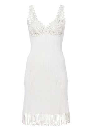 Proenza Schouler embroidered-detail ribbed-knit dress - White