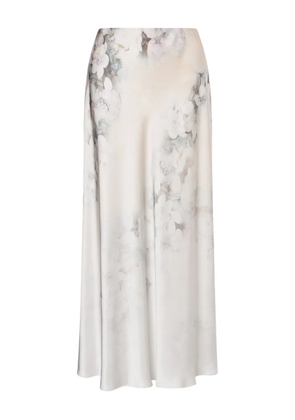 Alberta Ferretti satin maxi skirt - White