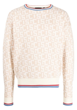 GCDS intarsia-knit logo jumper - Neutrals