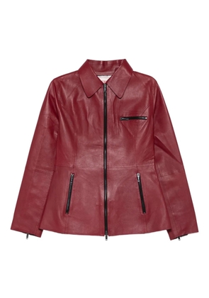 Iceberg zip leather jacket - Red