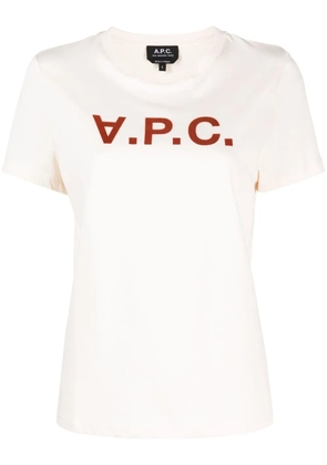 A.P.C. logo-print cotton T-shirt - Neutrals