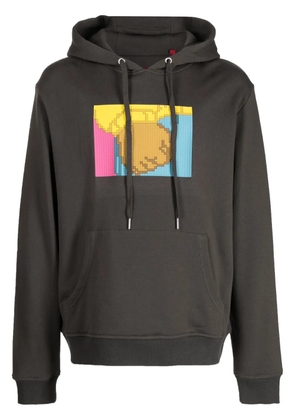 Mostly Heard Rarely Seen 8-Bit fist-print cotton hoodie - Brown