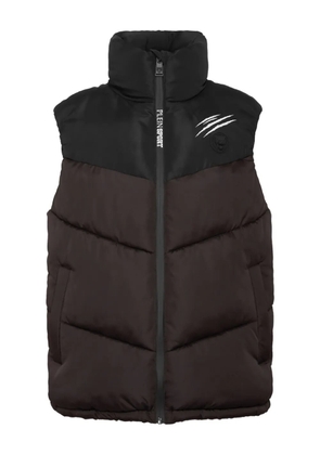 Plein Sport claw-print quilted vest - Brown
