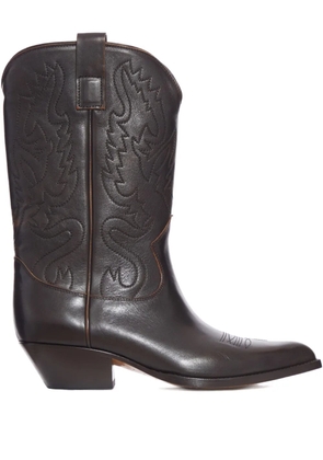 Buttero embroidered-detail leather boots - Brown