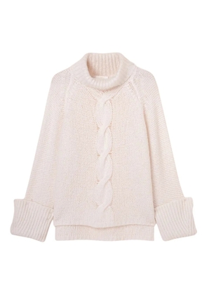 Fedeli cable-knit roll-neck sweater - Pink