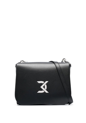 David Koma logo plaque shoulder bag - Black