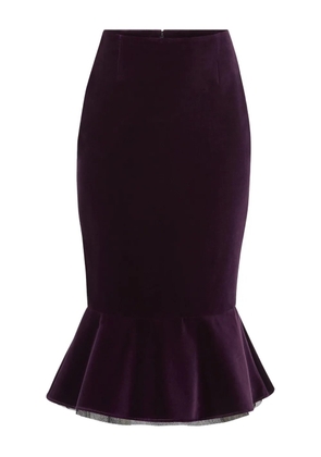 Nina Ricci peplum velvet midi skirt - Black