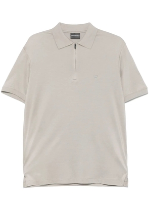 Emporio Armani logo-embroidered polo shirt - Grey