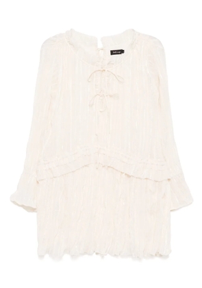 tout a coup ruffle-detail midi dress - Neutrals