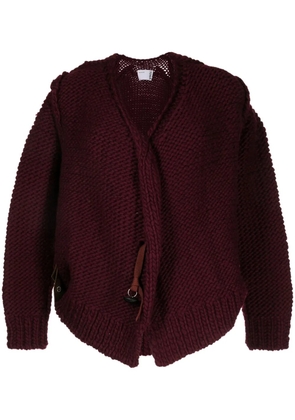 Toga V-neck chunky-knit cardigan - Red