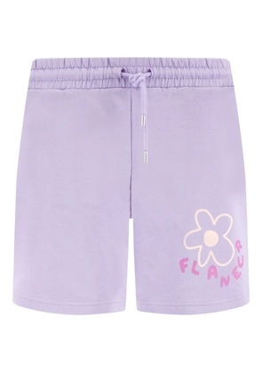 FLÂNEUR Blossom flower-print track shorts - Purple